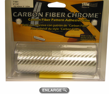 TrimBrite Chrome Carbon Fiber Adhesive Film 6" x 6ft TrimBrite Chrome Carbon Fiber Adhesive Film 6" x 6ft